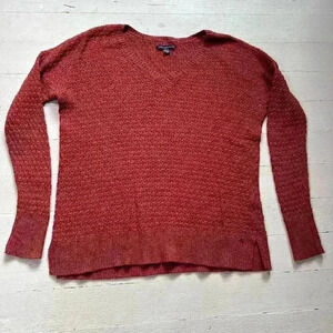 American Eagle‎ Outfitters Red V-neck Casual Boho Sweater Women’s Size Small